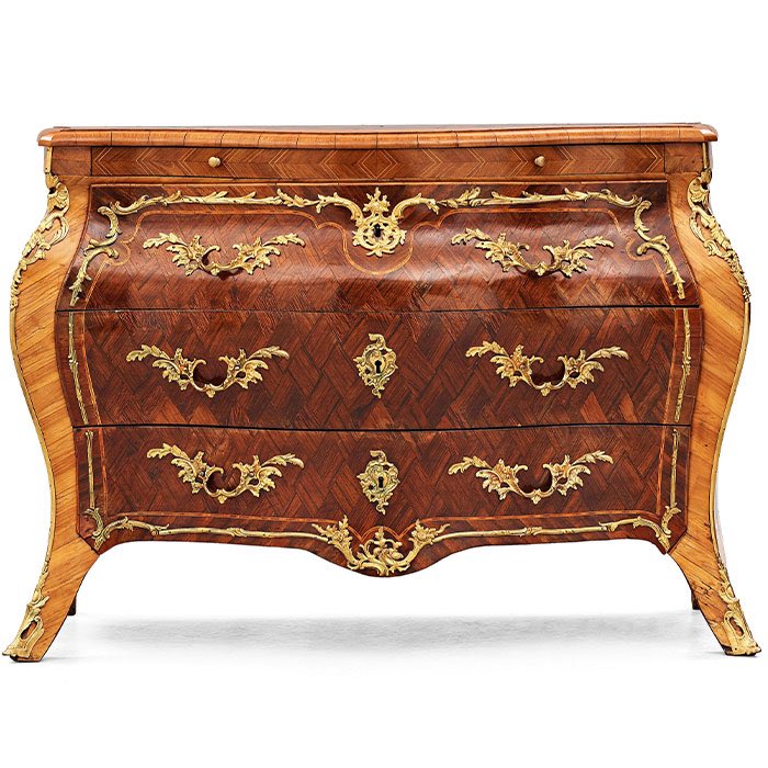 A Swedish Rococo 18th century commode attributed to N. Korp