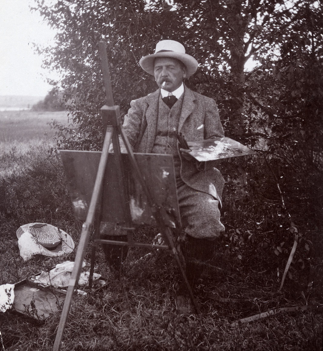 Zorn as a plein air painter, circa 1908. Photographer unknown, Zorn Museum ZFO0567