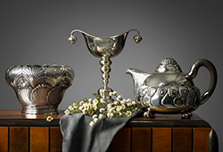 A collection of Art Nouveau silver E345